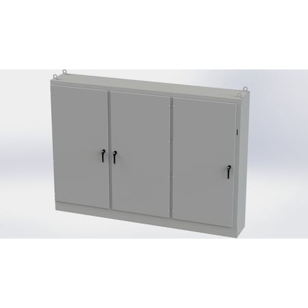 Saginaw Control & Engineering 3 Point Latch with Coinproof/Padlock Handle Electrical Enclosures, 84 in H, 18 in D, 117-1/2 in W SCE-84XM3EW18G